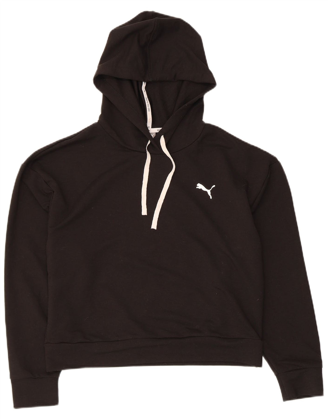 Damski sweter typu Crop Oversize z kapturem PUMA UK 10, mały, czarny poliester