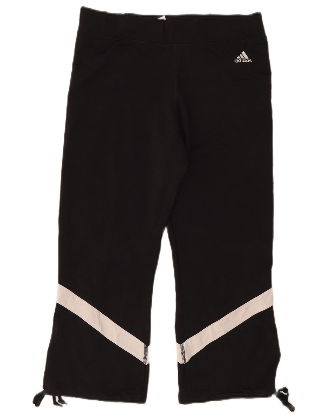 Damskie legginsy Adidas Capri UK 14, duży czarny poliester z blokami kolorów