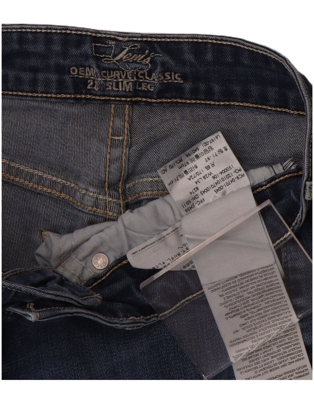 Damskie jeansy Levi's Demi Curve Slim W28 L31 Niebieska bawełna