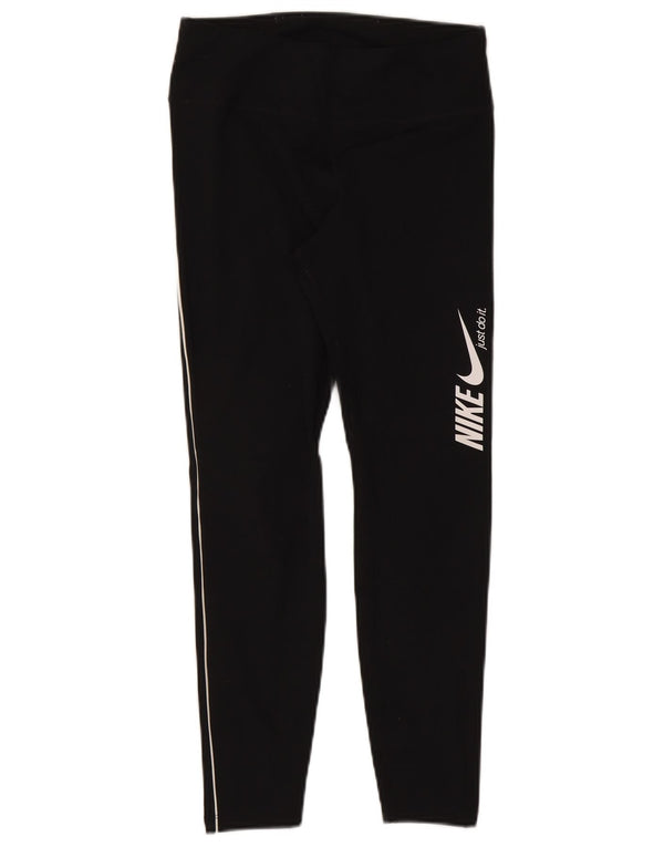 Damskie legginsy Nike Dri Fit Graphic Crop UK 12, średni czarny poliester