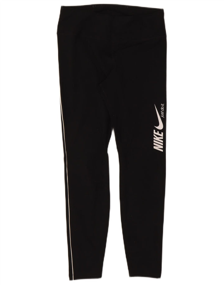 Damskie legginsy Nike Dri Fit Graphic Crop UK 12, średni czarny poliester