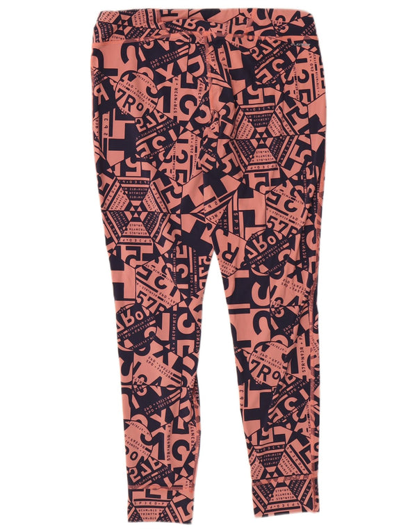 Damskie legginsy REEBOK Graphic UK 16/18, duże, różowe, geometryczne