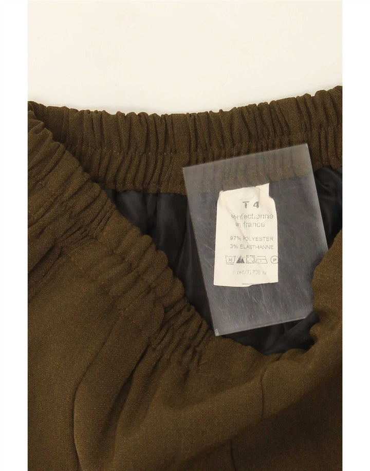 Damska spódnica w kształcie litery A w stylu vintage W28 Średni khaki, poliester