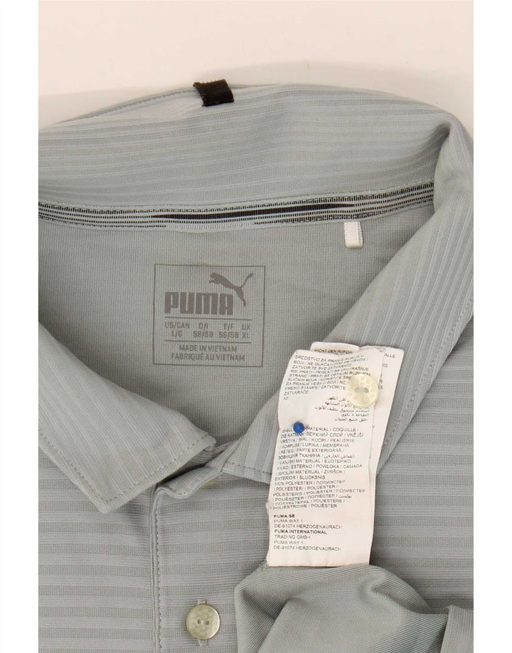 Męska koszulka polo Puma XL, szara, poliestrowa w prążki