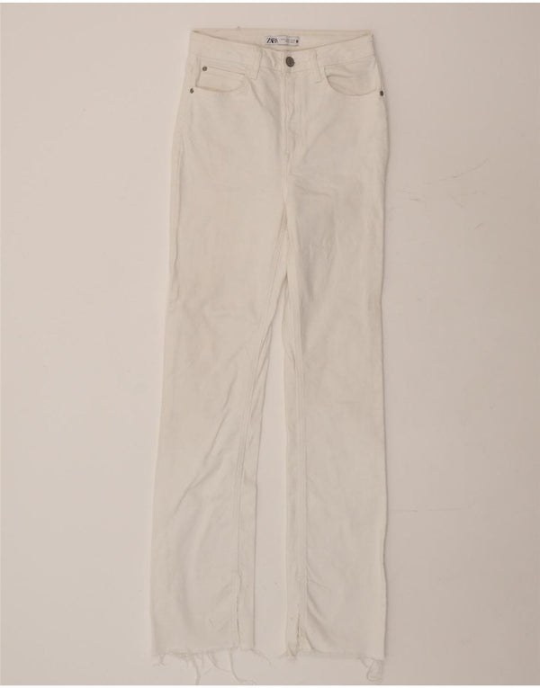 Damskie jeansy slim fit Zara EU 36 XS W26 L32 Biała bawełna