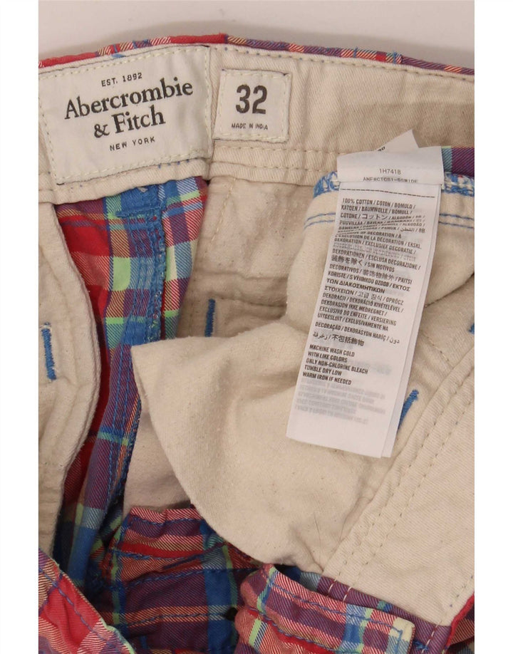 Męskie spodenki chino Abercrombie & Fitch W32, średnia, wielokolorowa krata, bawełniana