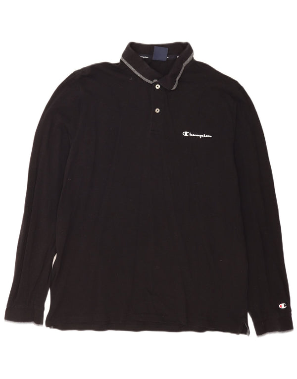 Męska koszulka polo Champion z długim rękawem 2XL, czarna bawełna
