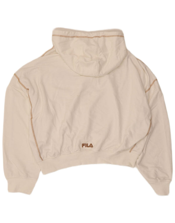 Damski sweter z kapturem Fila Oversize UK 16, duży, biały, bawełniany