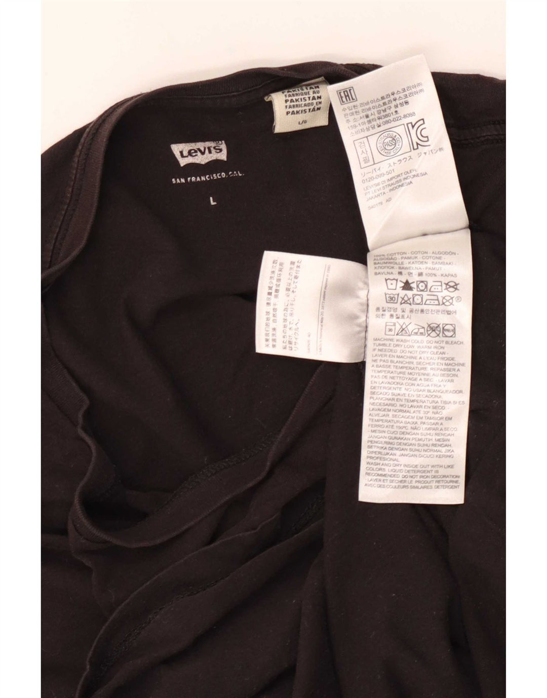 Damska koszulka z grafiką Levi's Top UK 14, duża czarna