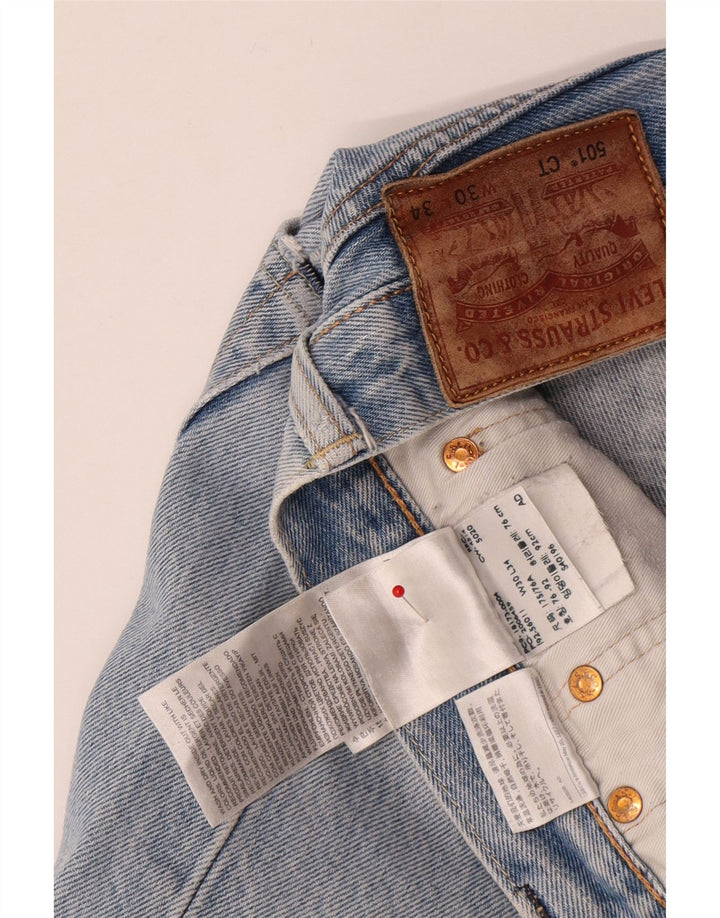 Męskie dżinsy LEVI'S 501 CT W30 L30, niebieska bawełna