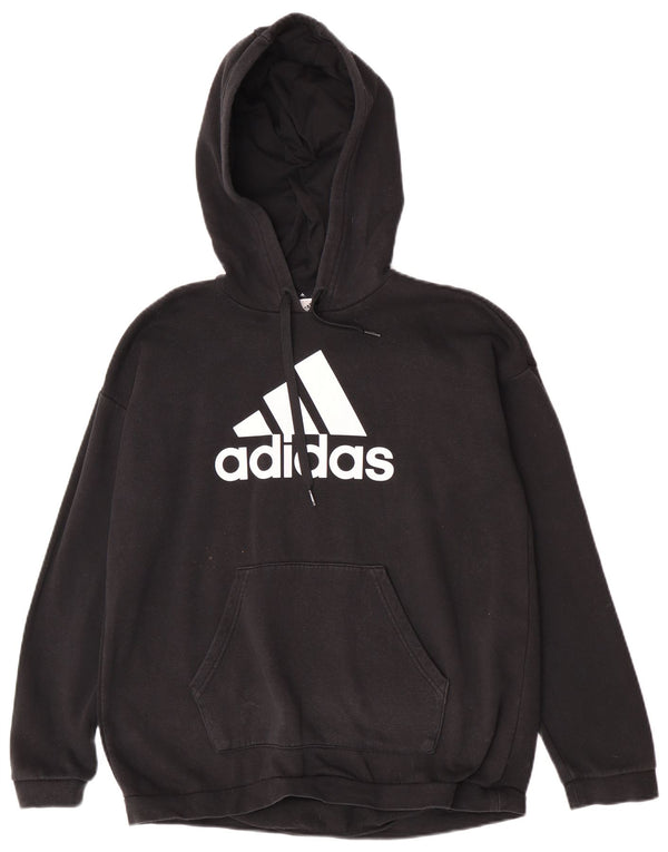 Damska bluza z kapturem Adidas Graphic Oversized UK 12/14 Średnia czarna bawełna