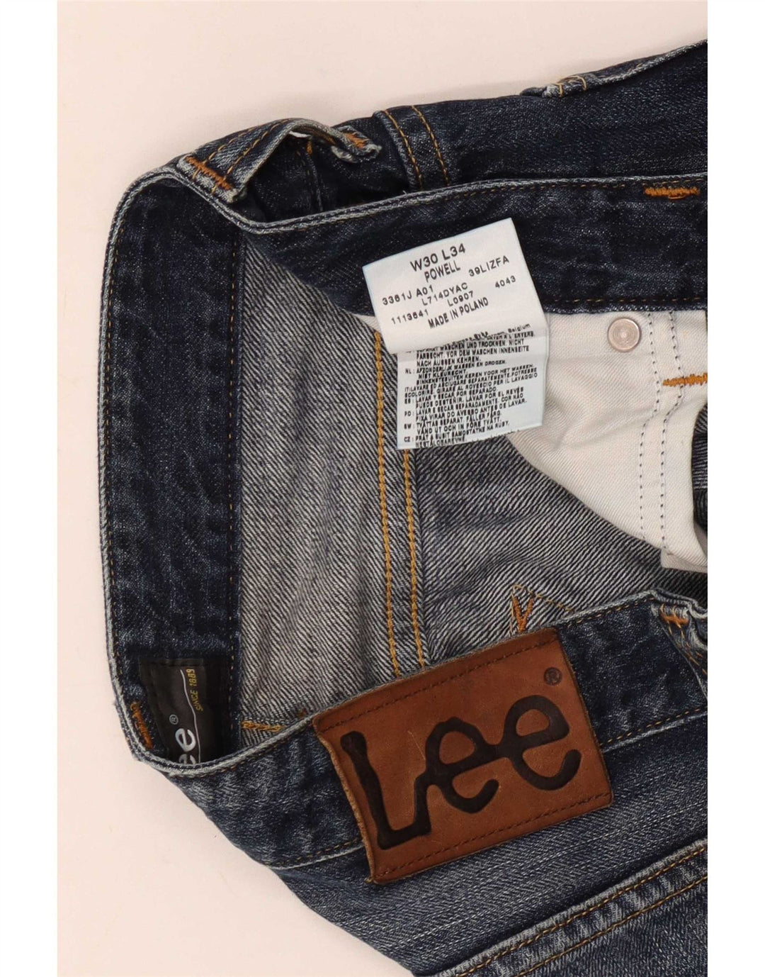 Damskie jeansy Lee Powell Straight W30 L28 Granatowe, bawełniane