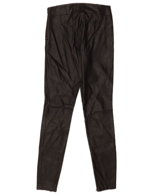 Damskie legginsy Zara Trafaluc ze sztucznej skóry UK 8, małe, czarne, poliestrowe