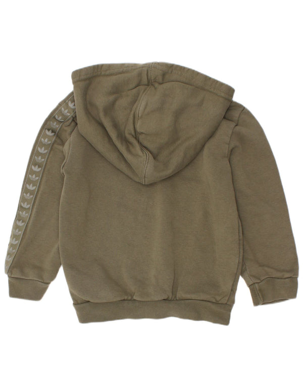 Chłopięca bluza z kapturem Adidas z grafiką 3-4 lata, bawełna khaki