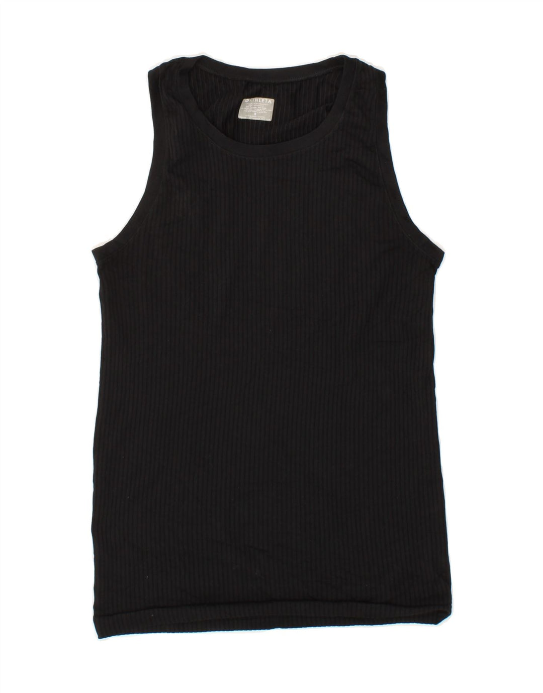 ATHLETA Womens Vest Top UK 10 Small Black Striped Polyester Vintage Athleta and Second-Hand Athleta from Messina Hembry 
