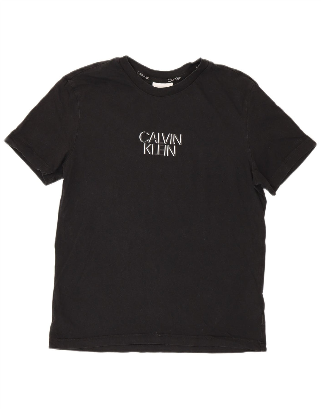 Męska koszulka z grafiką Calvin Klein, średnia czarna, bawełniana