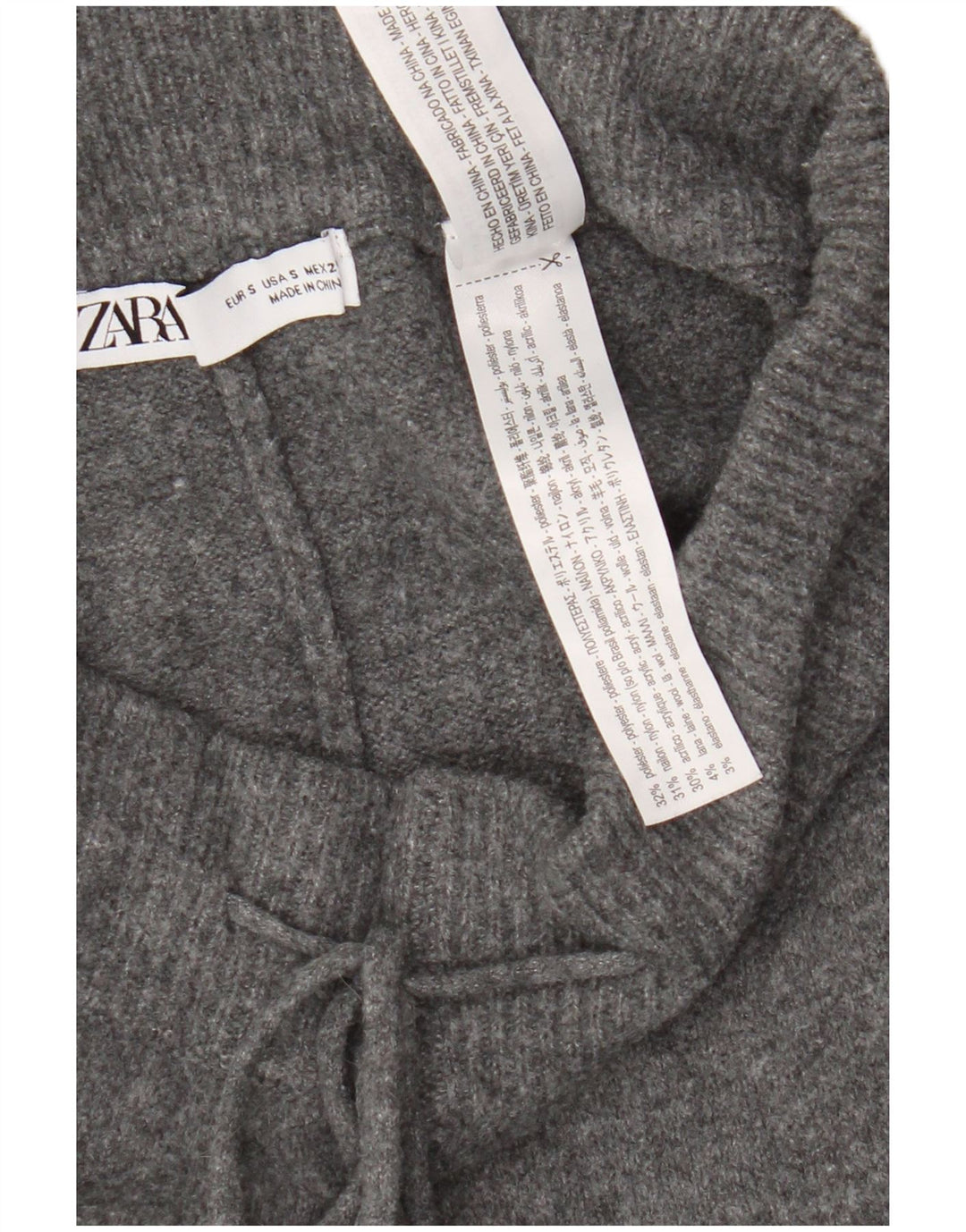 Damskie spodnie dresowe Zara Joggers UK 10 Small Szary poliester