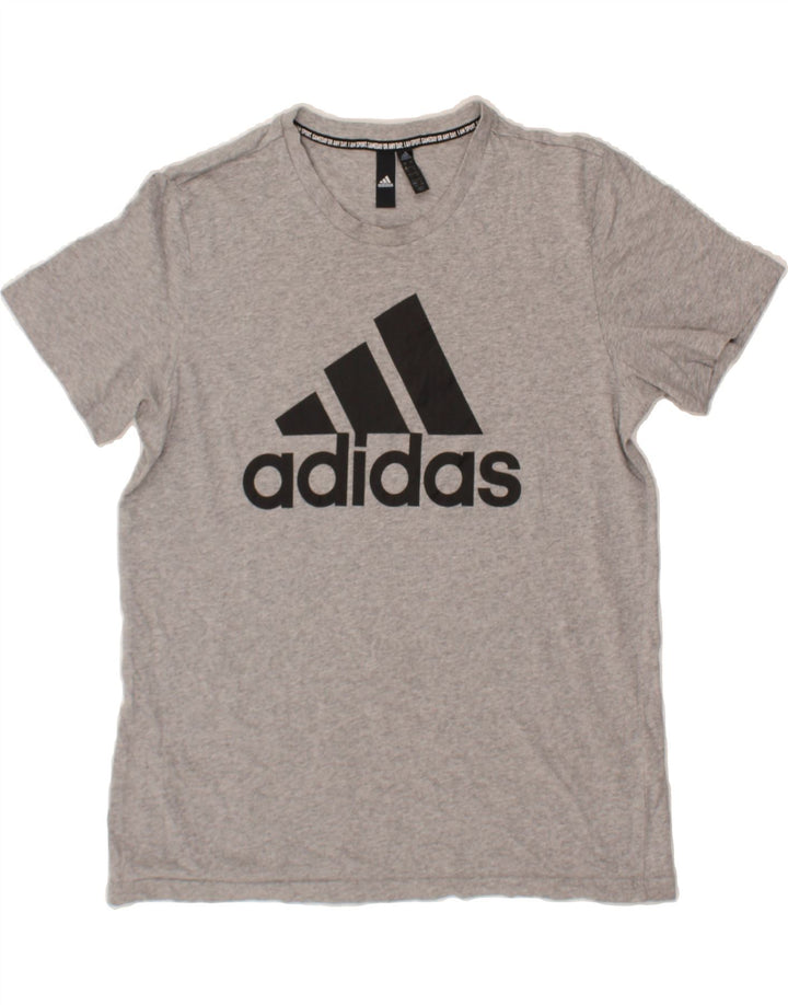 ADIDAS Mens Graphic T-Shirt Top Large Grey Cotton Vintage Adidas and Second-Hand Adidas from Messina Hembry 