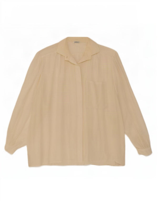 Damska bluzka koszulowa oversize w stylu vintage UK 20 2XL Off White Silk