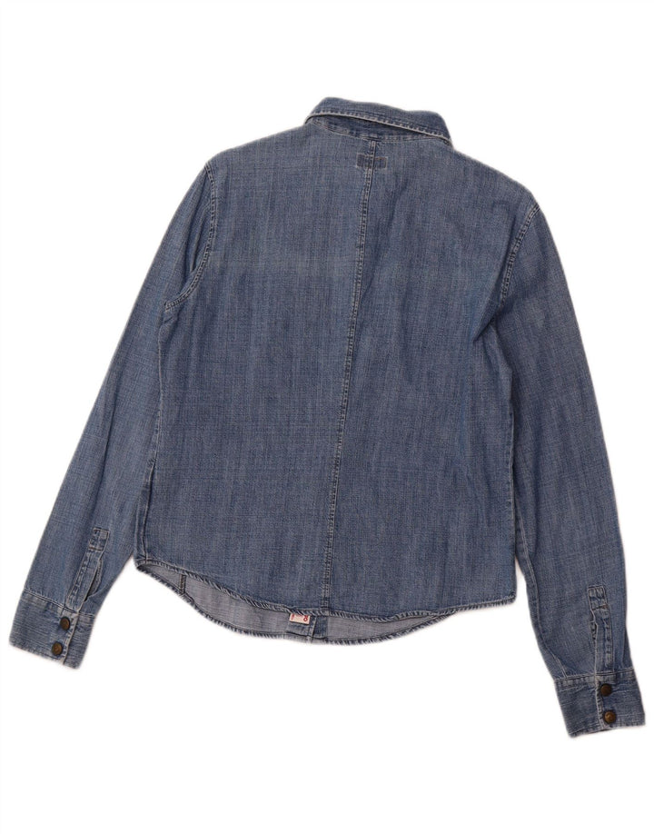 ARMANI JEANS Damska koszula dżinsowa UK 14 Średni niebieski, bawełniany