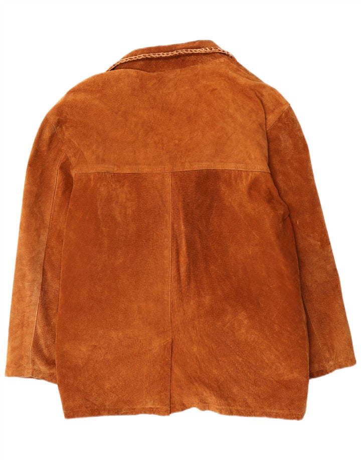 Vintage męska zamszowa kurtka UK 42 XL brązowa skóra