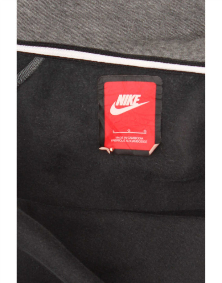Męski sweter z kapturem i zamkiem błyskawicznym Nike, duży, szary, bawełniany w cętki