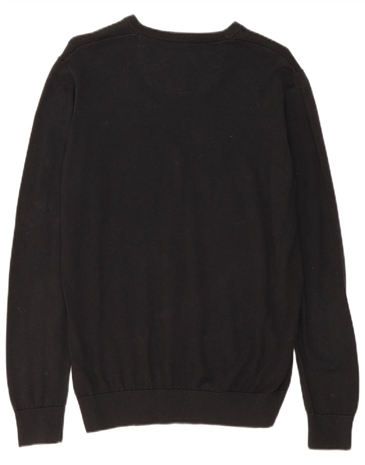 Lacoste Męski sweter z dekoltem w kształcie litery V, rozmiar 5, duży, czarny, bawełniany