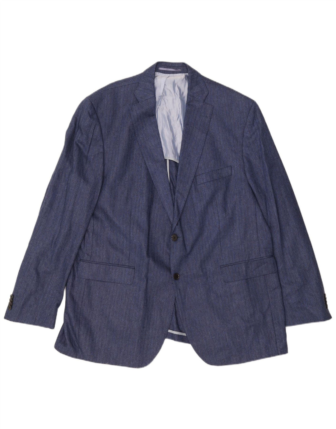 Męska marynarka Guy Laroche zapinana na 2 guziki UK 42 XL, granatowa, jedwabna w jodełkę