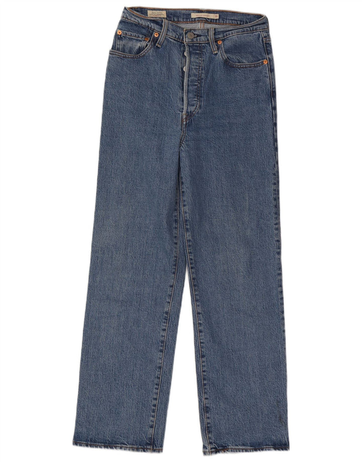Damskie jeansy Levi's Ribcage Straight W29 L28 Niebieskie bawełniane
