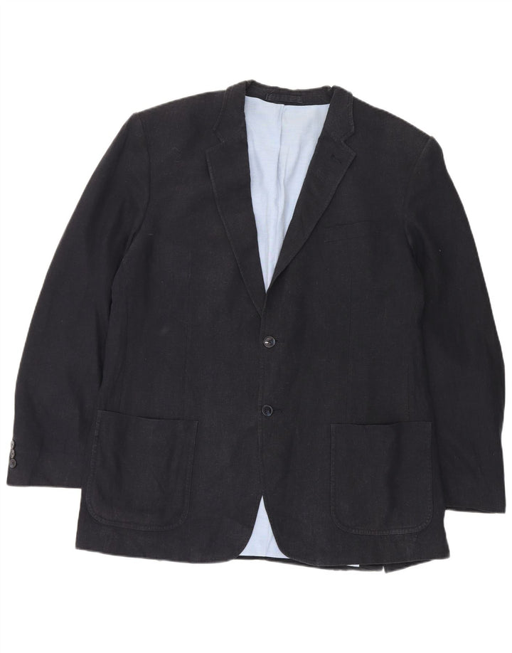 Marks & Spencer Męska marynarka zapinana na 2 guziki UK 44 XL Granatowo-len