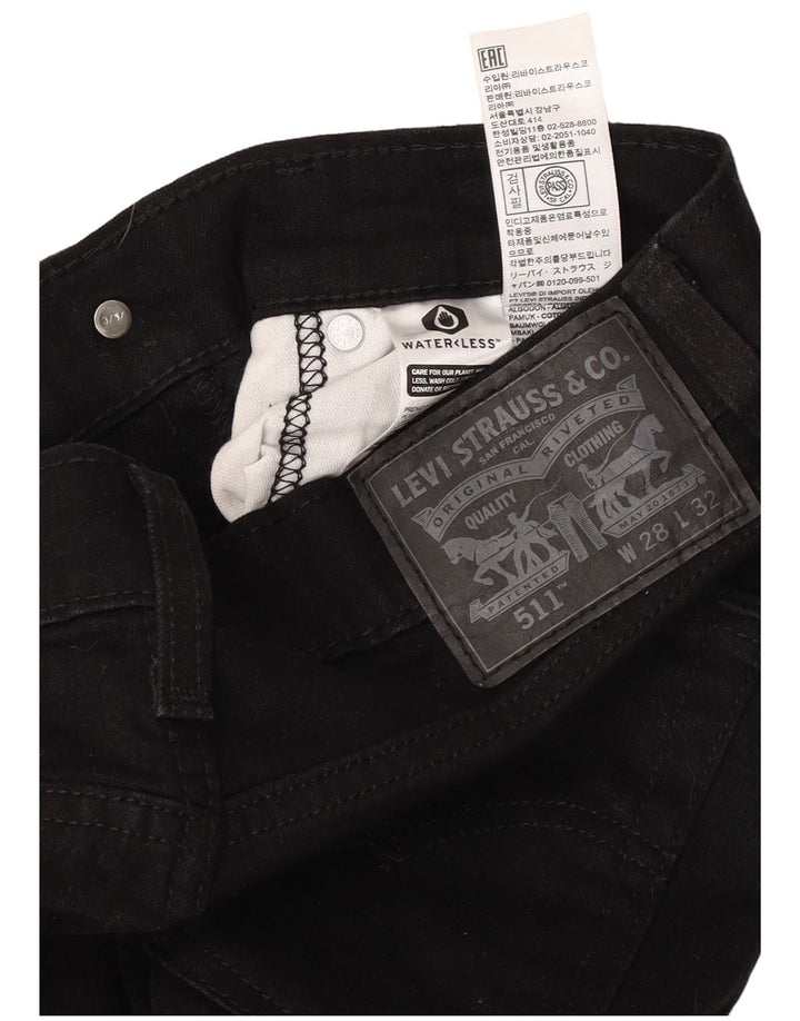Męskie jeansy Levi's 511 Slim W28 L32 Czarna bawełna