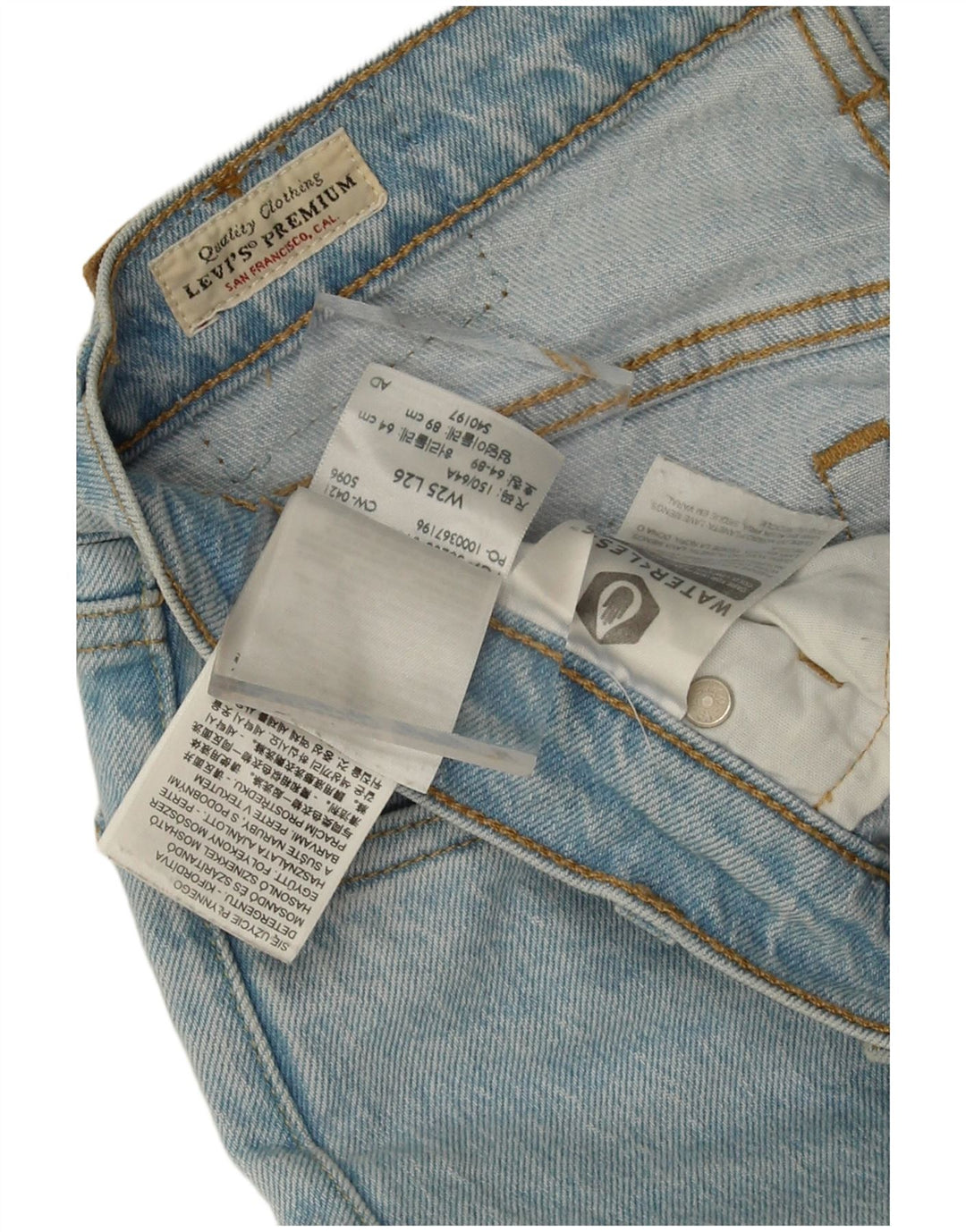 Damskie dżinsy Levi's 501 Straight W25 L26 Niebieskie bawełniane