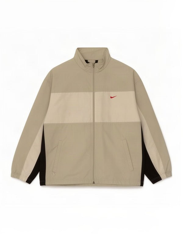 Męska kurtka dresowa Nike UK 42/44 Duży beżowy nylon z blokami kolorów