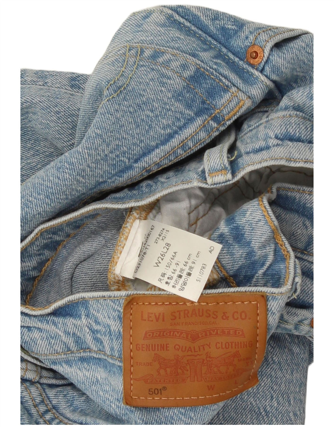 Damskie jeansy Levi's 501 Straight W26 L28 Niebieskie