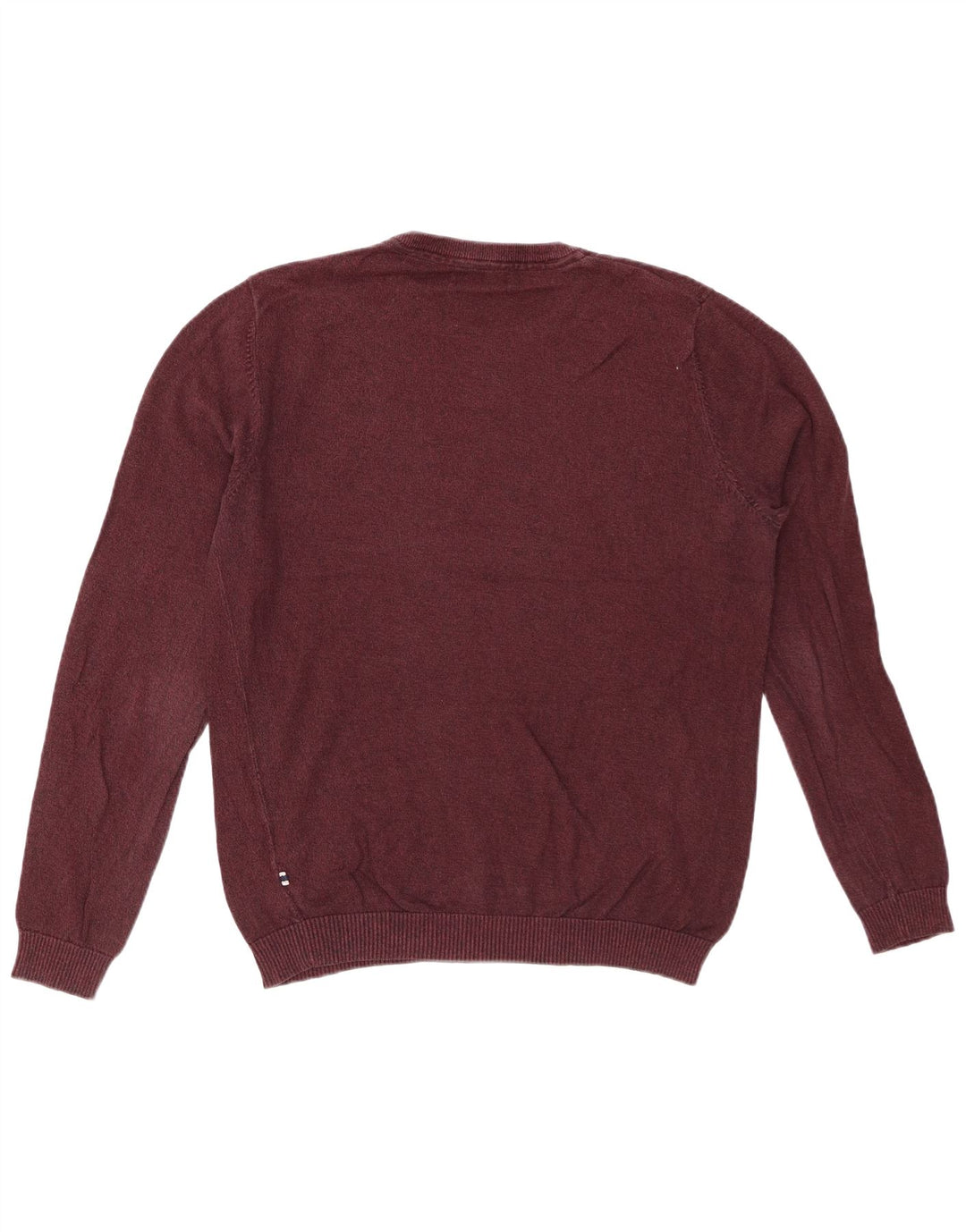 Męski sweter JACK & JONES z okrągłym dekoltem, średnia, bordowa bawełna