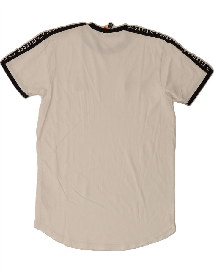 ELLESSE Mens Graphic T-Shirt Top Medium White Cotton Vintage Ellesse and Second-Hand Ellesse from Messina Hembry 