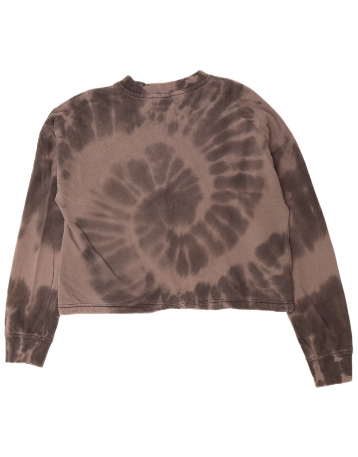 Damska bluza CHAMPION Crop Graphic Jumper UK 14 Średni brąz Tie Dye