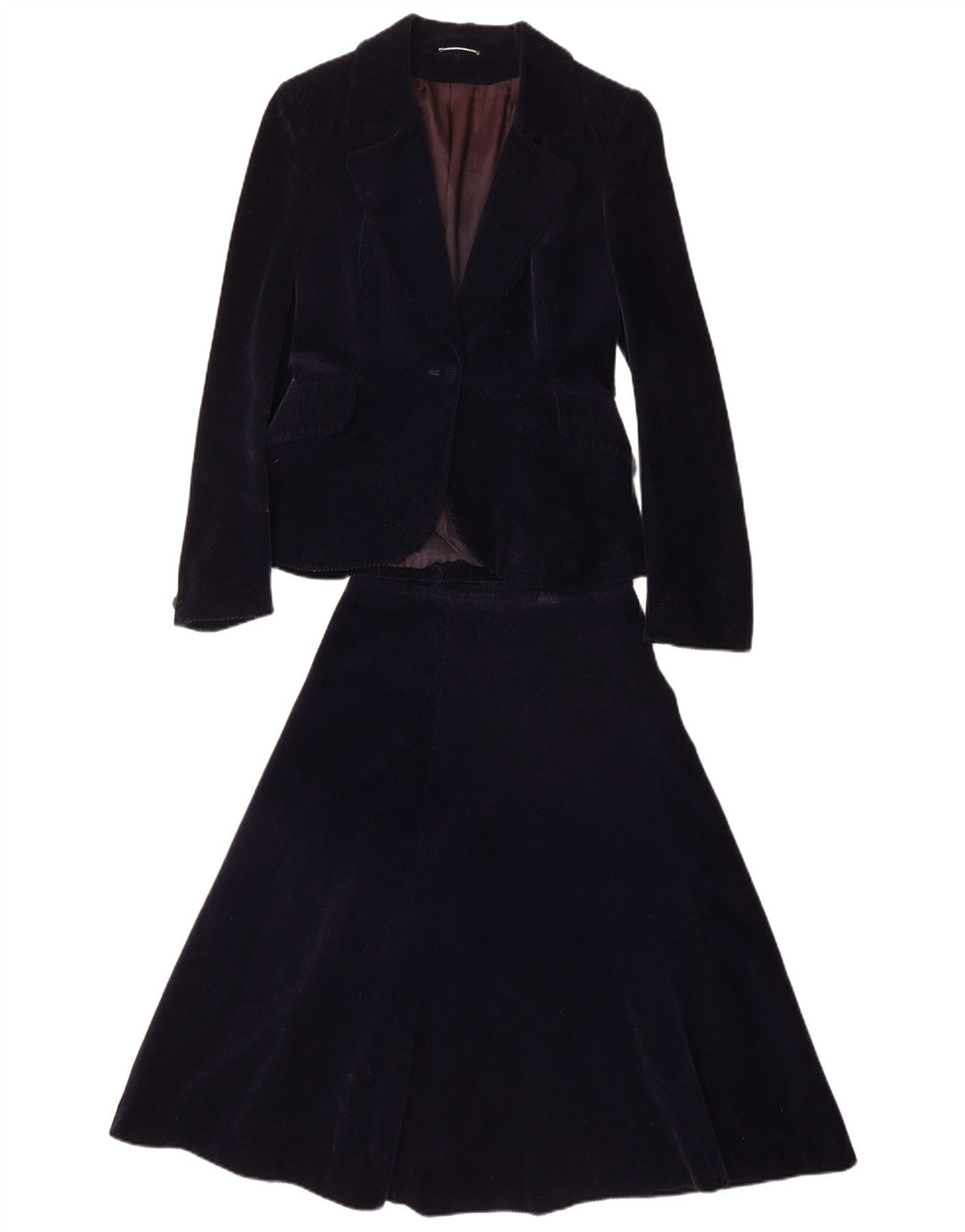 PIERRE D'ALBY Damski zestaw dwuczęściowych spódnic sztruksowych UK 10 Small W24 Granatowy