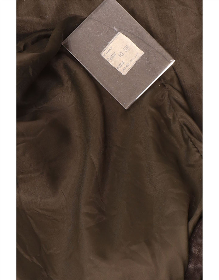 Męska kurtka skórzana VINTAGE UK 40 duża brązowa skóra