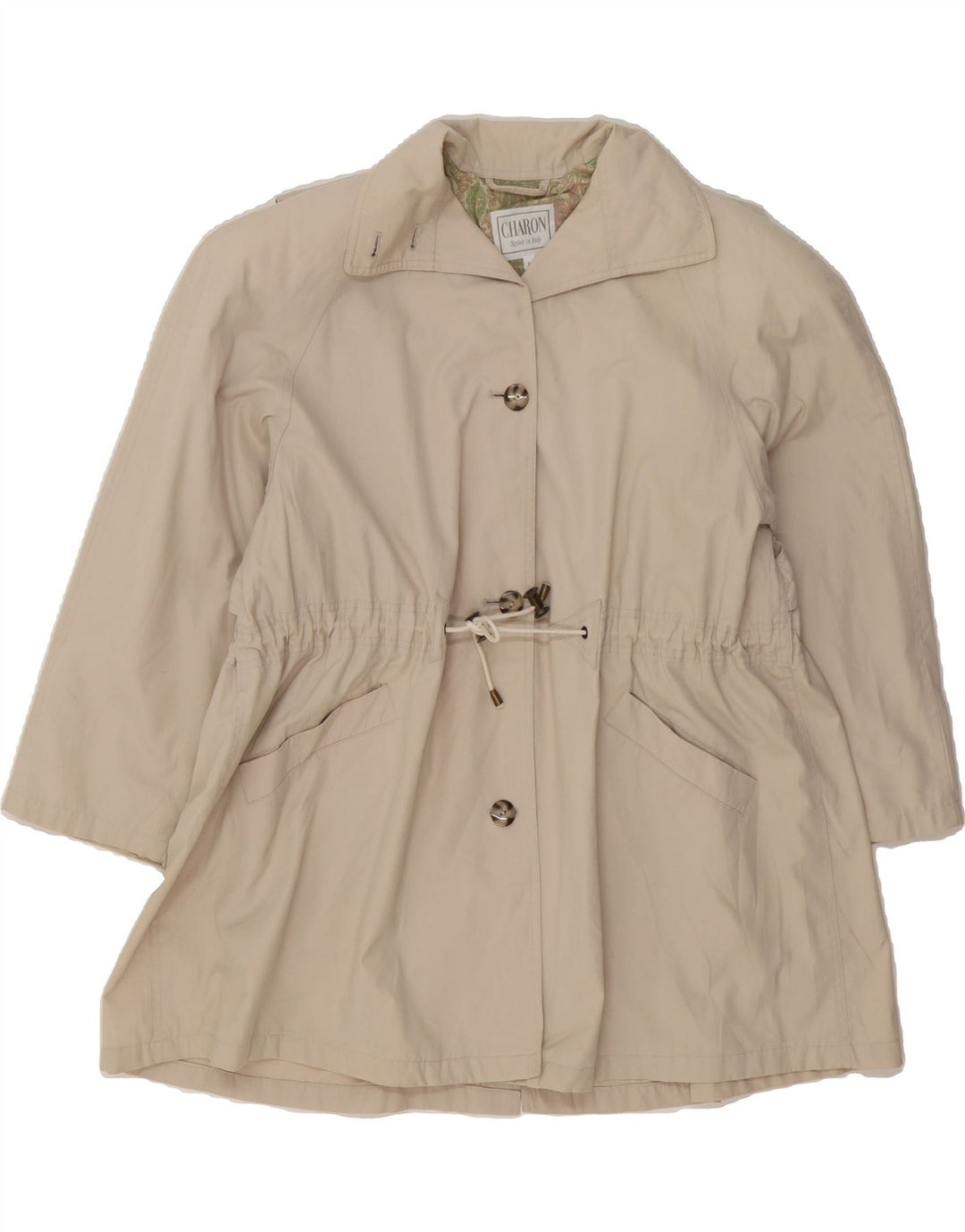 CHARON Womens Oversized Trench Coat UK 16 Large Off White Vintage Charon and Second-Hand Charon from Messina Hembry 