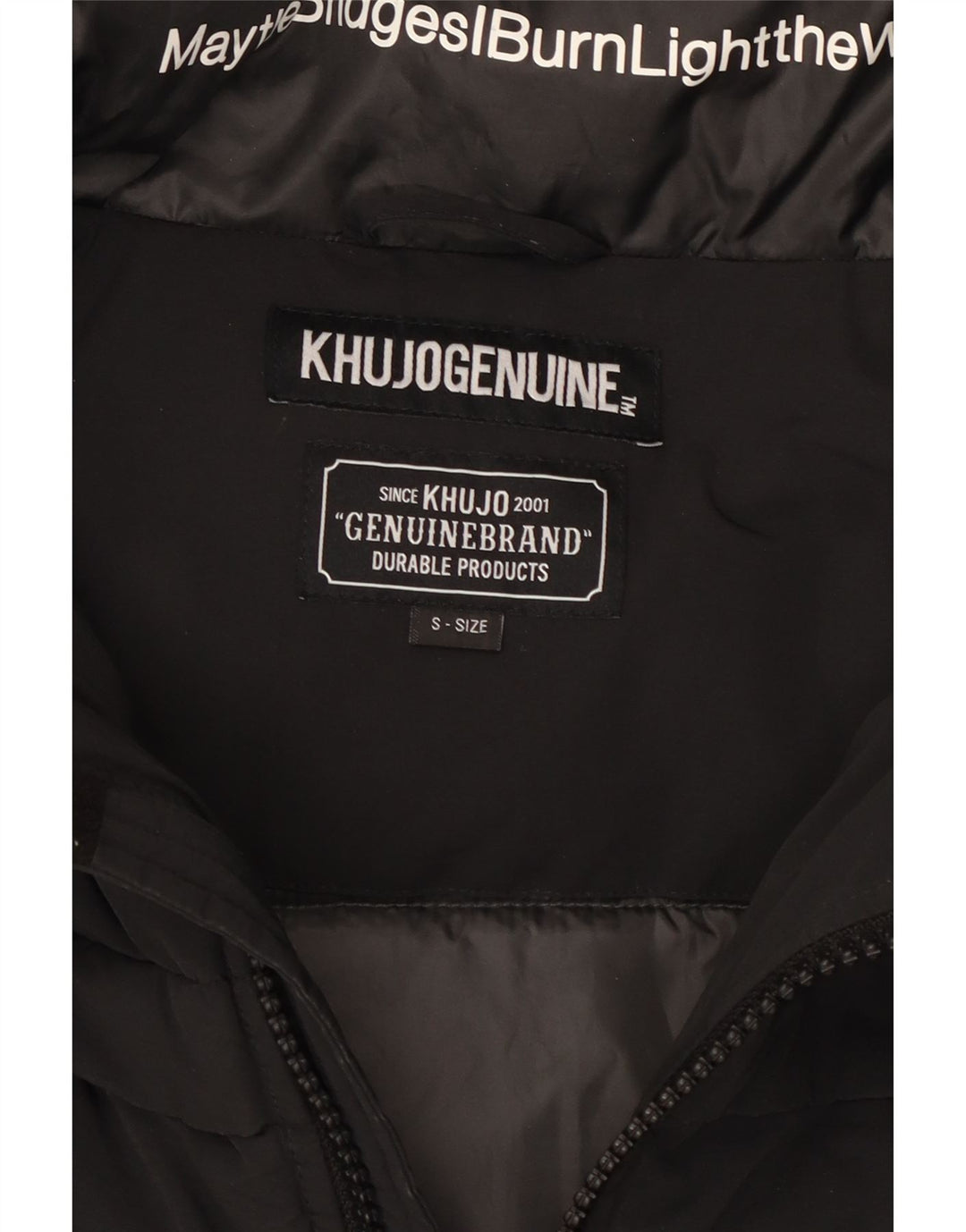 KHUJO Mens Hooded Padded Jacket UK 36 Small Black Nylon