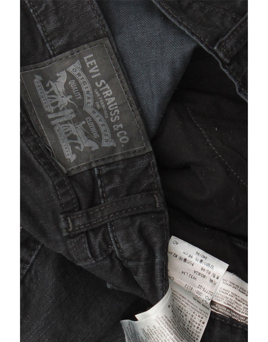 Męskie jeansy slim fit Levi's W32 L34 Czarna bawełna