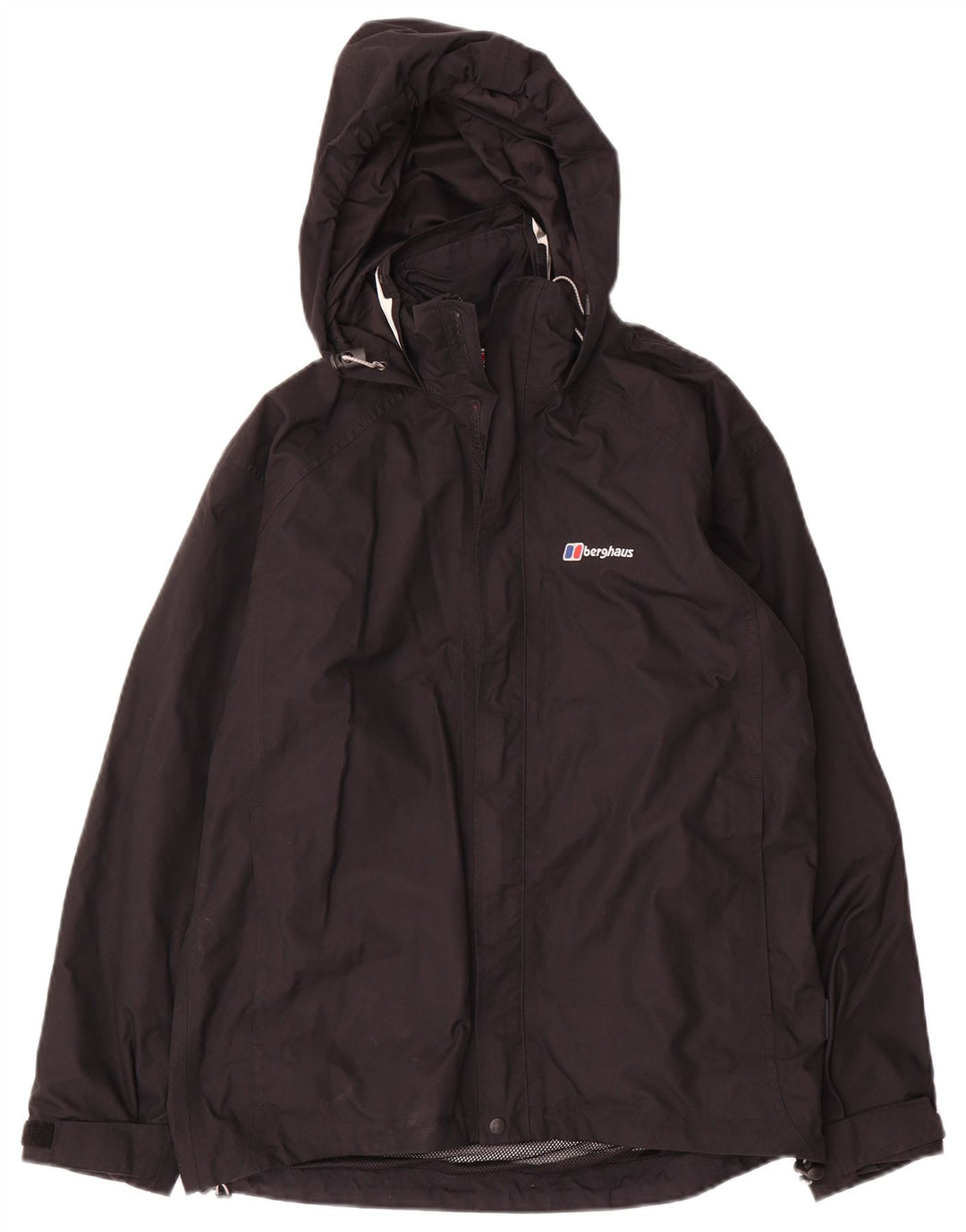 Damska kurtka przeciwdeszczowa z kapturem Berghaus UK 12, średni czarny nylon