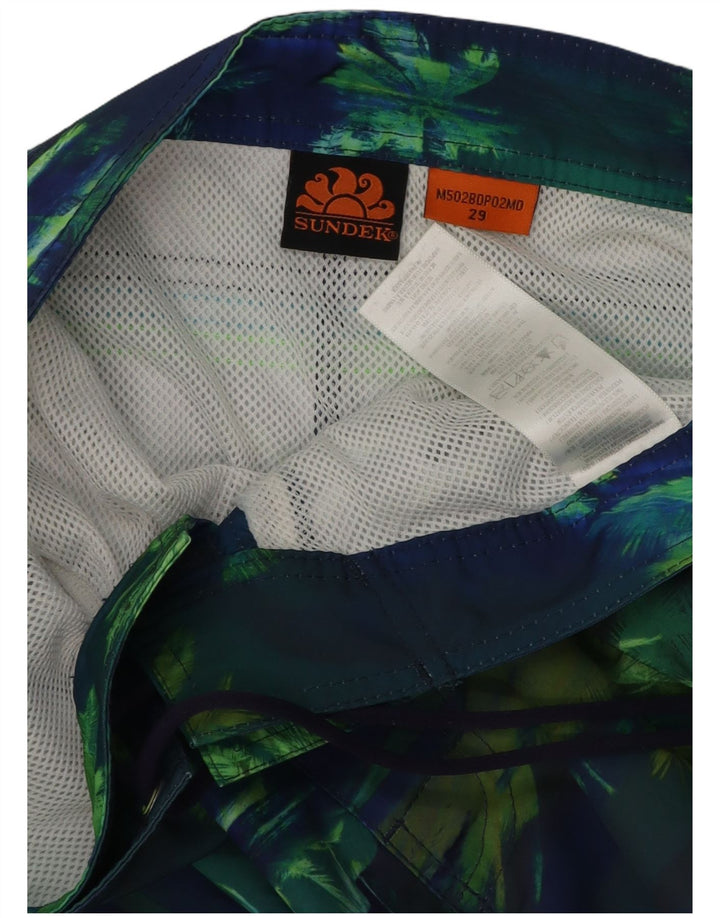 Męskie spodenki kąpielowe Sundek, małe, granatowe, z poliestru typu Tie Dye