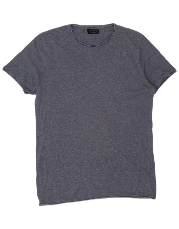 T-shirt męski Zara, średni, granatowy