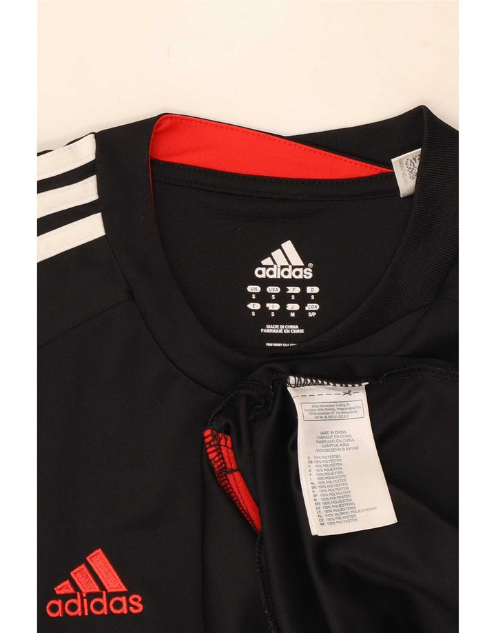Adidas Męski T-shirt Climacool Top Mały Czarny Poliester z blokami kolorów