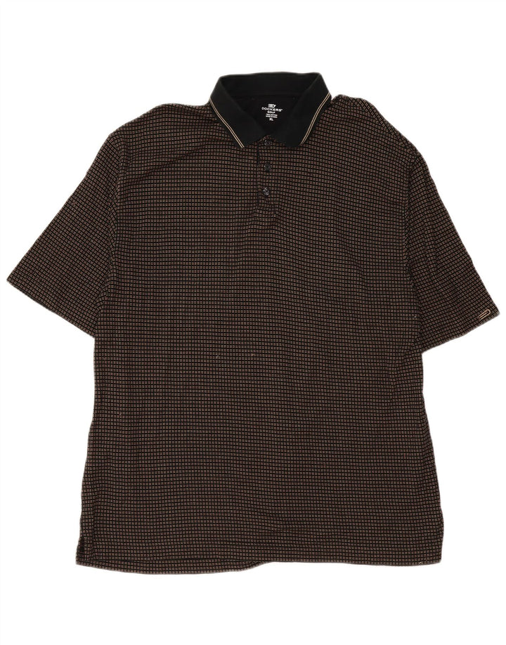Męska golfowa koszulka polo Dockers XL w czarną kratkę, bawełniana