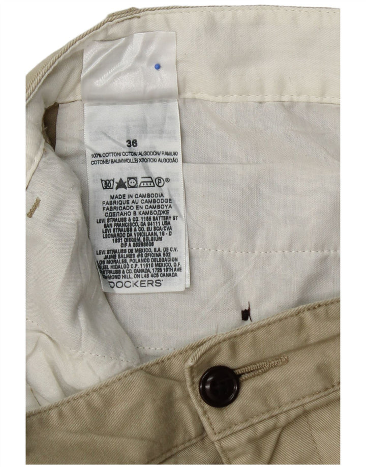 DOCKERS Mens Cargo Shorts W36 Large Beige Cotton