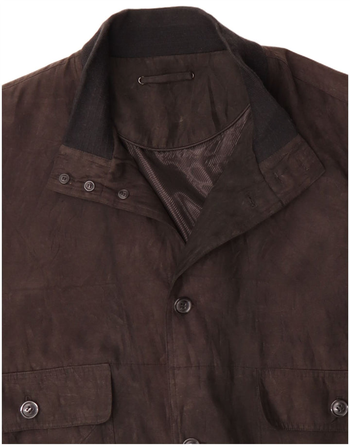 Męska kurtka bomber w stylu vintage UK 40, duża, szara, z poliestru