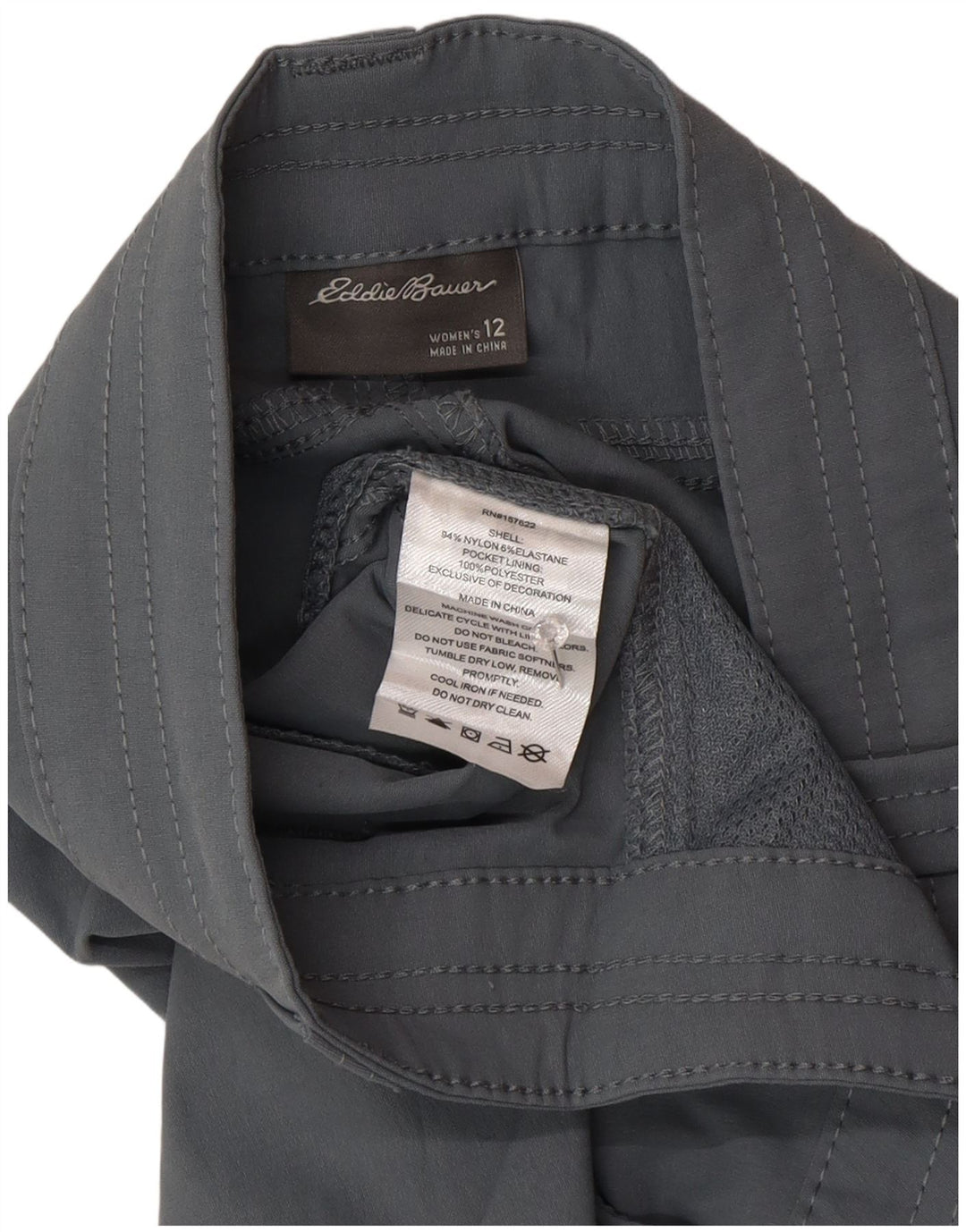 Damskie spodenki bojówki Eddie Bauer US 12 Large W34, szare, nylonowe sportowe